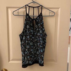 Harlow and Graham blue floral sleeveless top